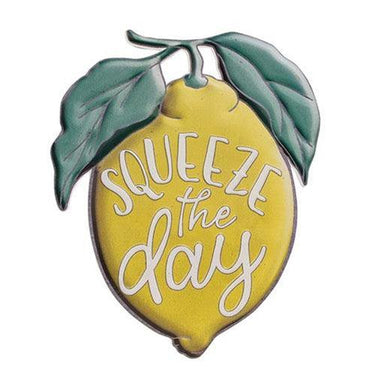 Squeeze The Day Lemon Metal Sign - The Fox Decor